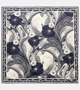 Шелковый шарф с принтом Микки Alémais, синий