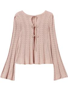 Кардиган ажурной вязки TWINSET, розовый