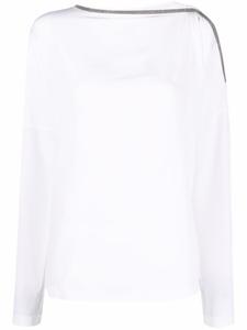 Brunello Cucinelli топ с открытым плечом, белый