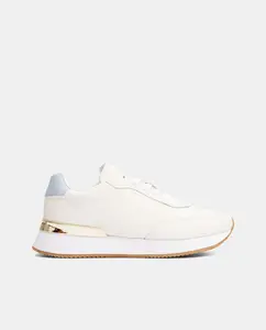 Беговые кожаные кроссовки Tommy Hilfiger, бежевый