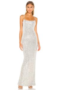 Платье Nookie Lovers Nothings Sequin Gown, серебряный
