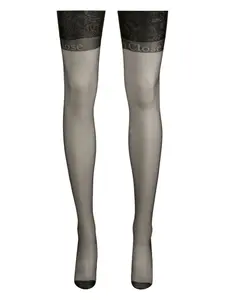 Полупрозрачные колготки с логотипом Maison Close, черный