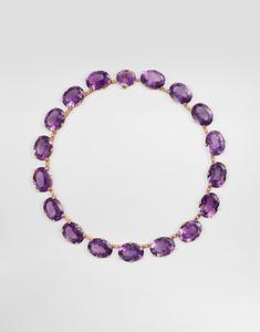 Ожерелье Anna из 18-каратного красного золота с аметистами и бриллиантами DOLCE & GABBANA, фиолетовый