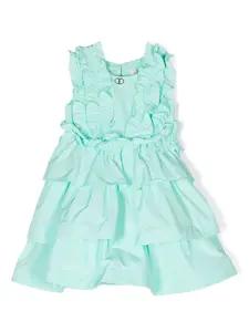 Платье с оборками Twinset Kids, зеленый