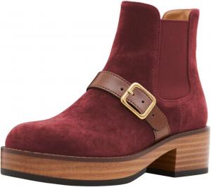 Женские ботильоны Miss Left с круглым носком, эластичные Челси, на платформе с низким каблуком, удобные для повседневной ходьбы, размеры 4-16 US, Red