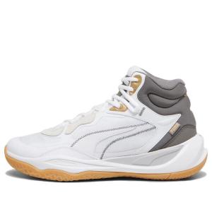 Кроссовки playmaker pro mid trophies 'white grey gold' Puma, серый