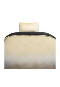 Однотонная двусторонняя постельное бельё 100% хлопок сатин молния Cofi, бежевый/антрацит 135 x 200 см