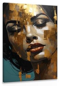 Картина на холсте Muralo PORTRÄT Gesicht Glamour цвет beige/schwarz/blau/grau