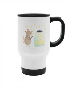 Mr. & Mrs. Panda Стаканчик с крышкой, с изображением мыши и звезд, без надписи, белого цвета