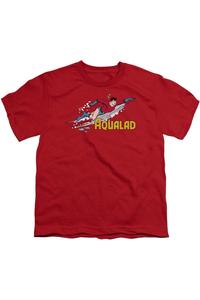 Футболка с коротким рукавом для детей DC Comics Aqualad Gildan, красный