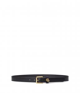 Ремень Lauren Ralph Lauren Logo-keeper Leather Skinny Belt, черный