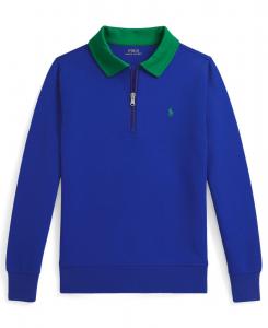 Детская толстовка с воротником из двойной вязки, размер 8-20 Polo Ralph Lauren, Blue