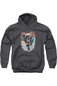 Супермен в моих руках Молодежная толстовка с капюшоном / худи Gildan, Charcoal