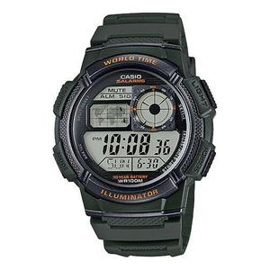 Часы CASIO Sports Quartz Waterproof Shockproof Mens Dark Green Digital, зеленый