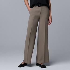 Женские брюки широкого кроя из люксового крепа Simply Vera Vera Wang, Fog