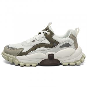 JEEP SPIRIT Повседневные мужские кроссовки низкие массивные светло-песочные и темно-лесной зеленый, цвет Dark Forest Green