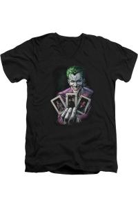 Футболка из хлопка премиум-класса с коротким рукавом и V-образным вырезом для взрослых Batman 3 Of A Kind Gildan, черный