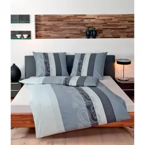 Постельное белье Janine «DAVOS 6456», (2 шт.), высококачественный сатин Мако и уютная фланель (фланель) высокого качества, изготовлено из 100% хлопка, на молнии, легкое в уходе, сертифицировано STANDARD 100 от OEKO-TEX, цвет silberfarben