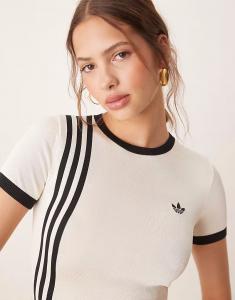 Adidas Originals - Футболка тонкой вязки в балетном стиле кремового цвета