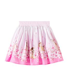 Юбка из хлопкового поплина с принтом Disney Monnalisa, Rosa Fairytale