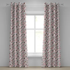 Штора на люверсах ABAKUHAUS Love, фонарики и сердце для небольшого светильника ко Дню святого Валентина, классическая антикварная, декоративная, двухпанельная, 280 см x 175 см, ярко-красный Abakuhaus