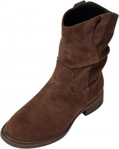 Женские ботильоны FOWT с круглым носком, на невысоком грубом каблуке, ковбойского стиля, удобные, на резинке, повседневные, осенне-зимние, размеры 4-16 US, Brown