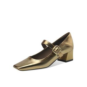 Туфли Мэри Джейн на массивном каблуке 4,5 см, женские BOERDIQI, Black (Sheepskin Lining)