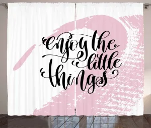 Штора ABAKUHAUS в деревенском стиле с цитатой, надписью, мазком краски, присборенная штора из тесьмы для спальни с петлями и крючками, 280 x 245 см, бледно-розовый, белый Abakuhaus