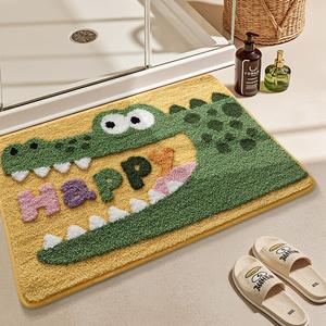 Dajiang Ковер 80х50 см из флока для ванной комнаты, нескользящий, впитывающий, легко чистится, 1 шт