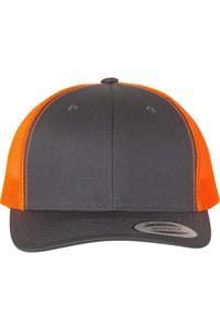 Кепка YP Classics из шести панелей в стиле ретро дальнобойщика, цвет charcoal/ neon orange