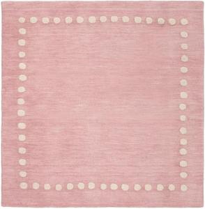 Ковер SAFAVIEH, 153 x 153 см, Kids Collection, Pink, с ручной работой в горошек из шерсти, идеален для помещений с высокой проходимостью в гостиной, спальне (SFK802U)
