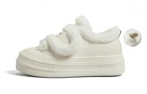 Термические нескользящие амортизирующие лёгкие увеличивающие рост лоу-топ скейтборд кроссовки women's HUANQIU, бежевый