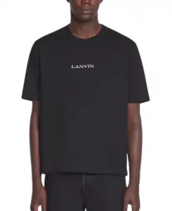 Мужская футболка с вышивкой Lanvin, черный
