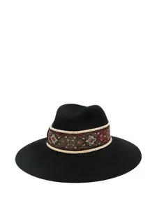 Шерстяная шляпа Hut с вышивкой Borsalino, черный