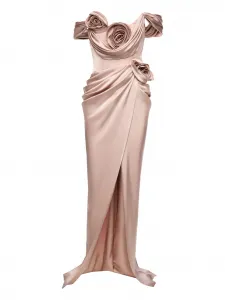 Платье макси с цветочной отделкой Ana Radu, розовый