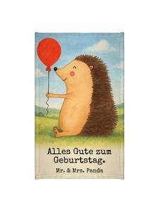 Mr. & Mrs. Panda Гостевое полотенце с изображением ежика и воздушного шара, надпись белого цвета