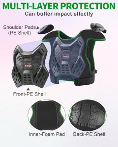 Детская экипировка для мотокросса StarknightMT - защитный костюм для езды на мотоцикле, защита груди для мальчиков и девочек, для горного велосипеда и велоспорта., Dark Green