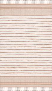 Ковер SAFAVIEH, 153 x 244 см, Kilim Collection, бежевый и натуральный, дизайн с бохо-полосками и плетеными кистями, ручной работы из хлопка, идеально для гостиной, спальни, столовой (KLC401B-5)