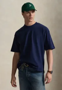 Футболка свободного кроя из замшевого трикотажа, базовая футболка Polo Ralph Lauren, Newport Navy