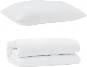 Комплект постельного белья с подушками, 2 шт., белая микрофибра vidaXL