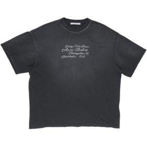 Футболка из хлопка с принтом Letter Acne Studios, черный