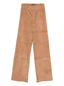 Брюки из замши с панелями Arma, коричневый