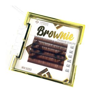 Ресницы Brownie 0.07 - Средне-коричневые, D, 8 мм Looksus Lashes