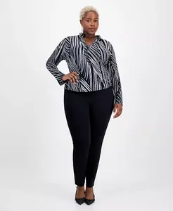 Леггинсы больших размеров с высокой талией I.N.C. International Concepts, черный