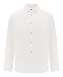 Рубашка из хлопкового поплина стандартного кроя Boggi Milano, белый