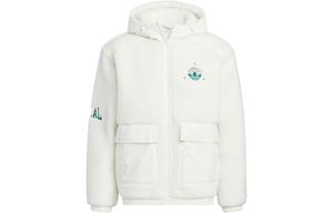 Бархатная куртка унисекс белая Adidas Originals, белый