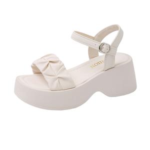 WUJI Женские сандалии на одной застежке экрю, цвет Ecru