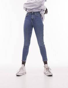 Голубые джинсы с высокой посадкой Topshop Petite Jamie