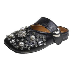 Тихие женские сандалии с закрытым носком Xingdiman, Black