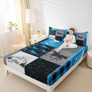 Erosebridal Комплект постельного белья Horse в стиле вестерн с тематикой ковбоев и лошадей, юго-западный дизайн, синий цвет, Multi 36